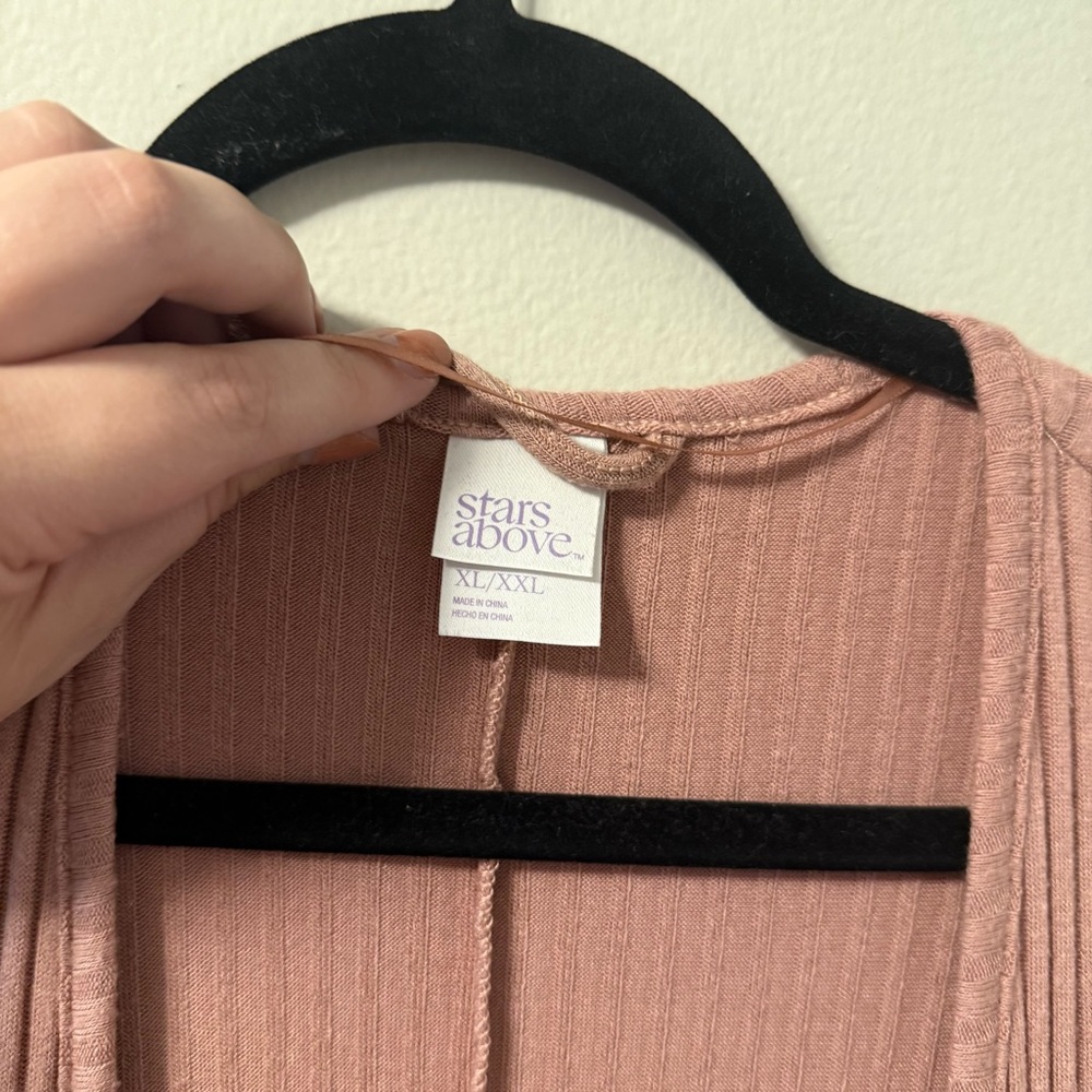 Stars Above Pink Ribbed Robe - Picture 4 of 5